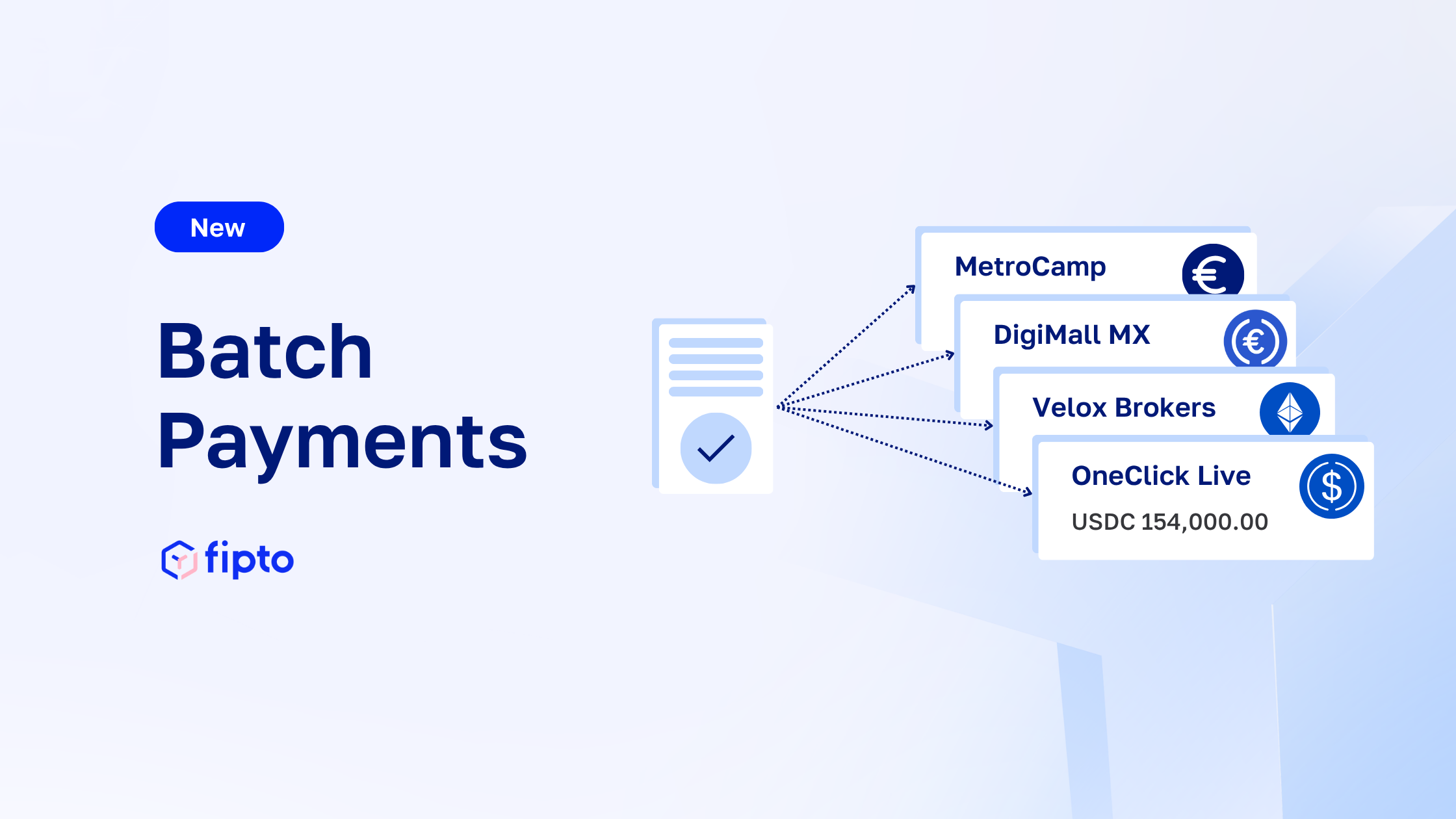 Streamline crypto and fiat settlements with batch payments